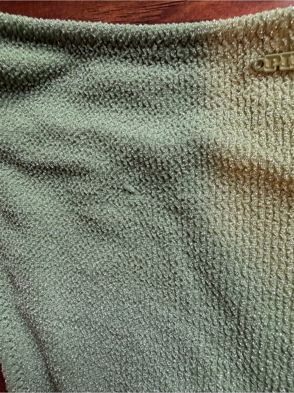 Light Olive Ribbed Tie-Side Bikini Bottom - Picture 4 of 4